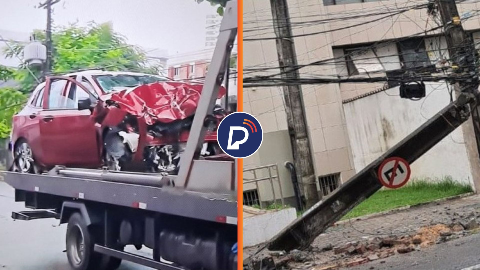 Motorista morre preso às ferragens após colidir com poste de iluminação a 140 km/h em Boa Viagem.