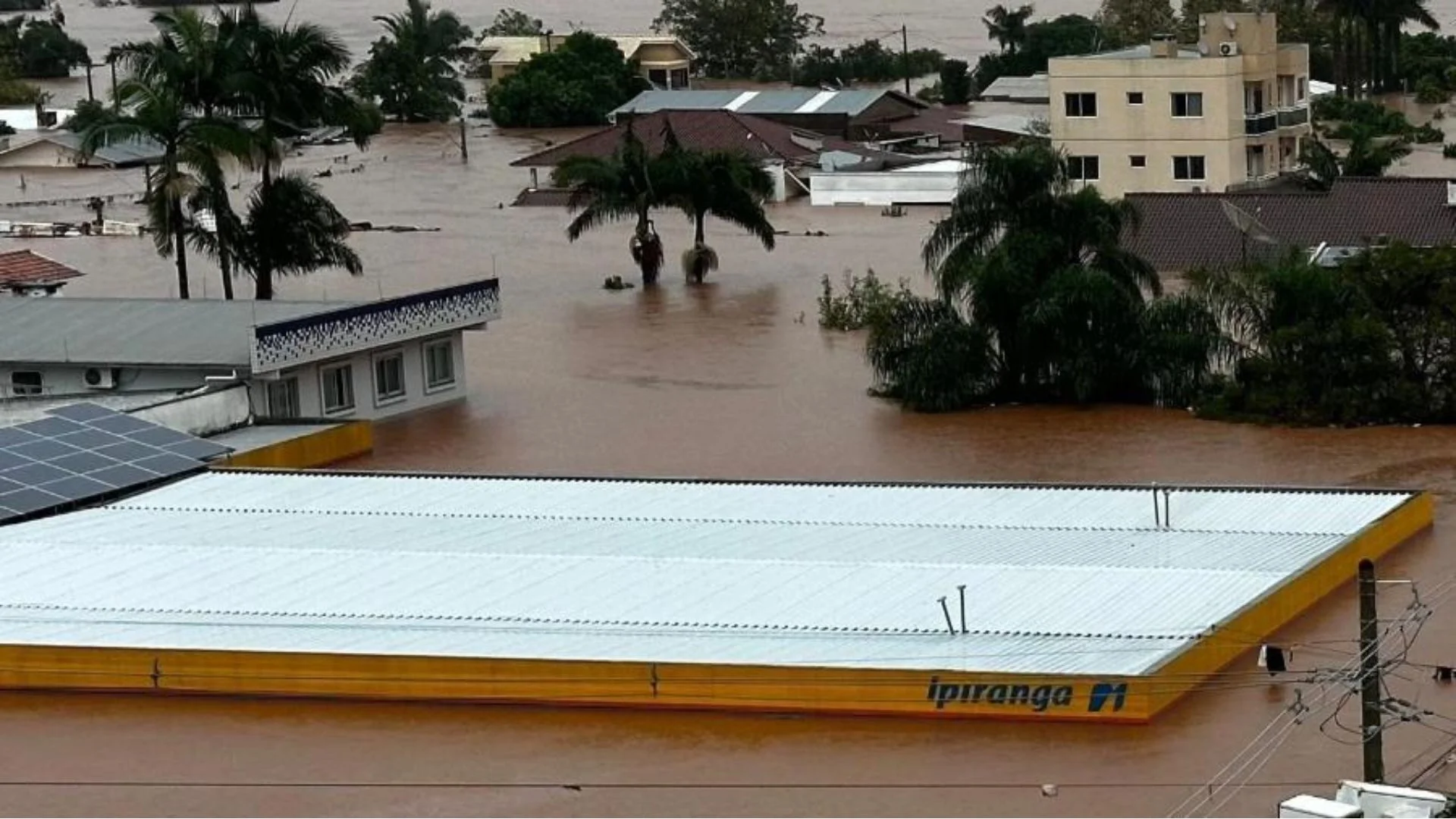 Cidade do Rio Grande do Sul afetada por enchente. Foto: Reprodução/ Instagram
