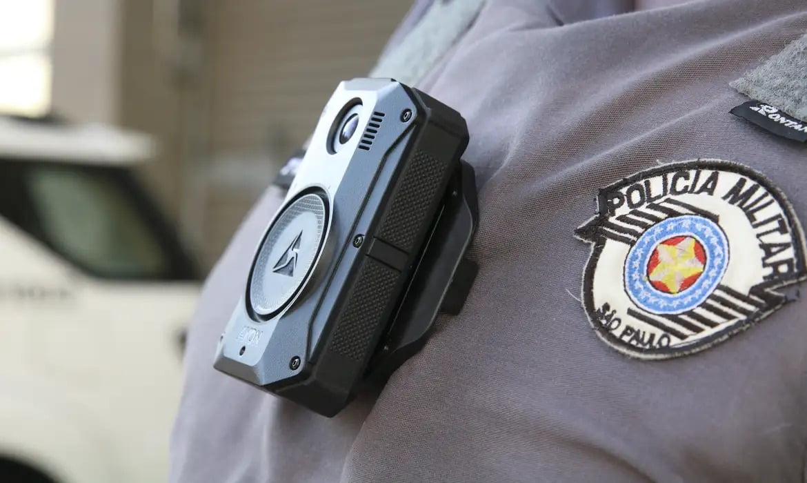 Câmera corporal da PMSP. Foto: Rovena Rosa/ Agência Brasil