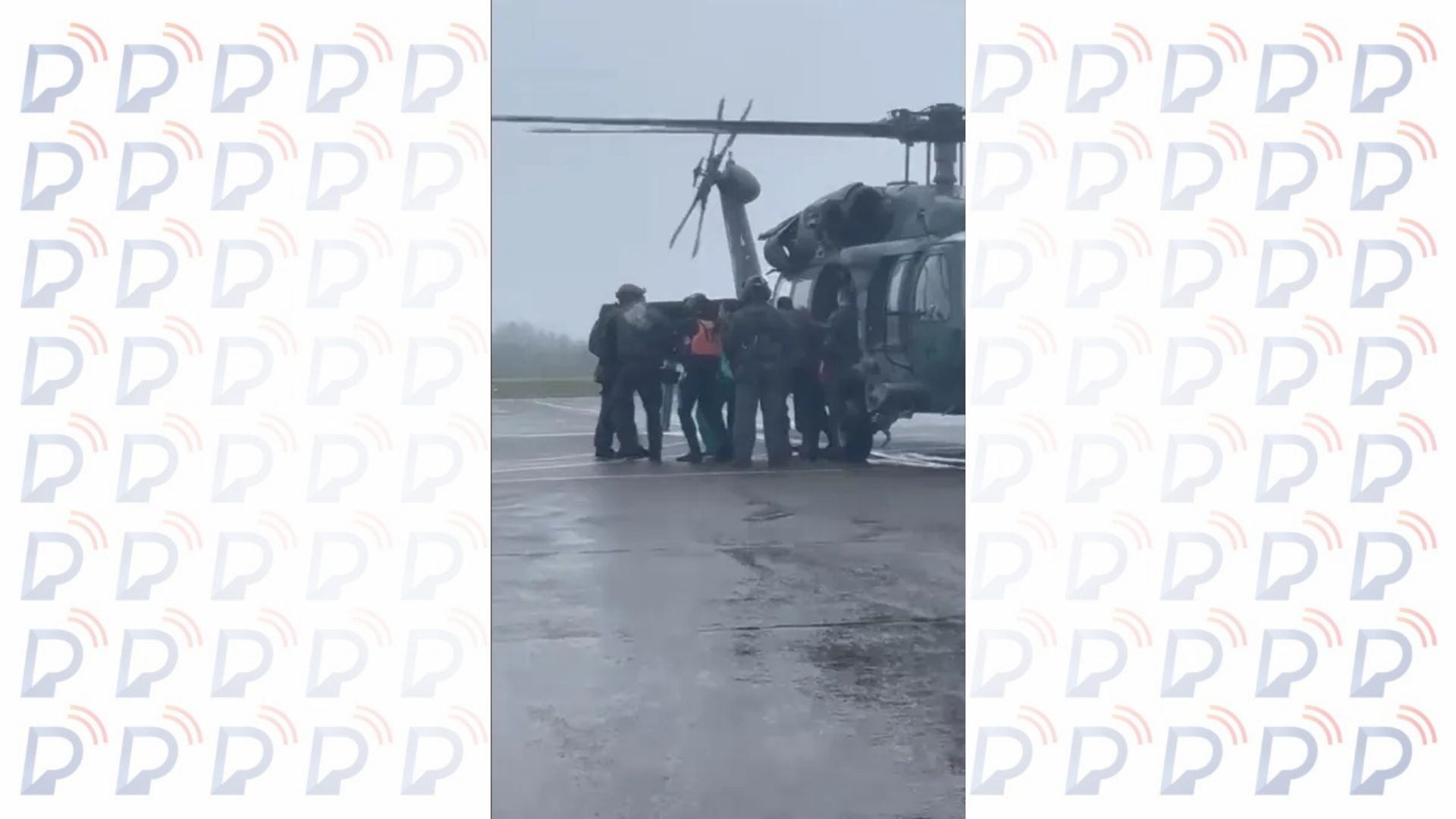 FAB usa helicóptero e resgata criança que estava ilhada em hospital no Rio Grande do Sul.