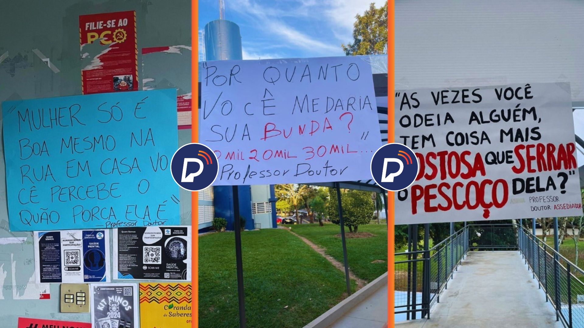 Estudantes reúnem 44 denúncias de assédio moral contra professor de universidade. Foto: Arte/Portal de Prefeitura