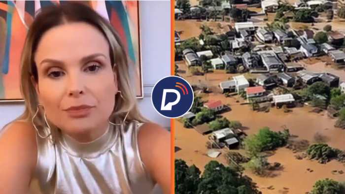 Influenciadora cristã culpa "macumba" pelo desastre no Rio Grande do Sul. Arte montagem: Portal de Prefeitura.