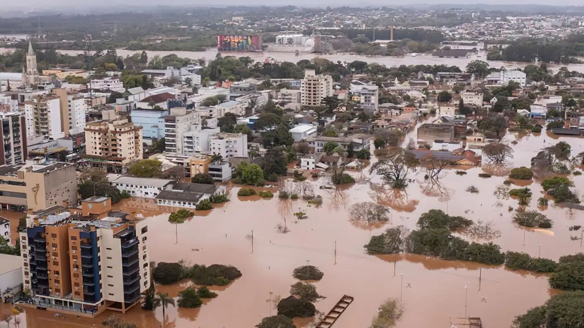 Cidades afetadas por fortes chuvas no RS. Foto: Reprodução