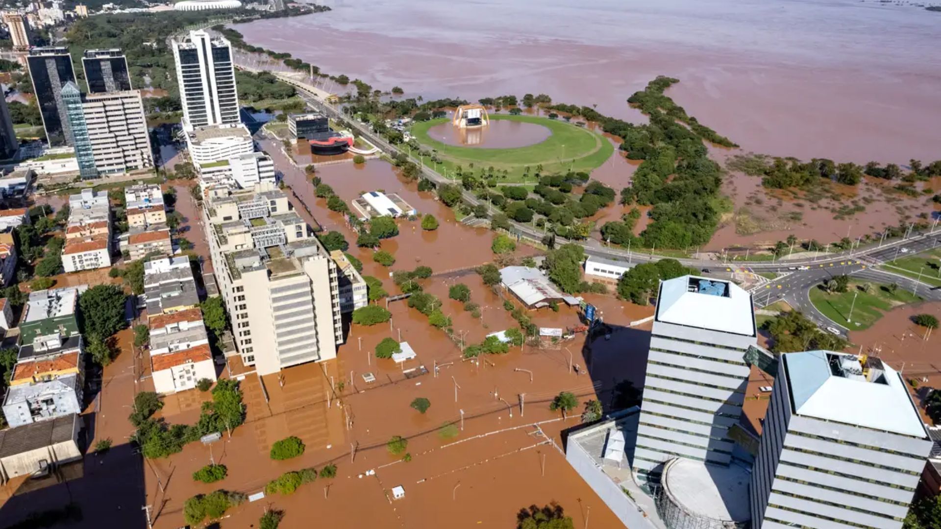 Enchente no Rio Grande do Sul. Foto: Gustavo Mansur/Palácio Piratini.