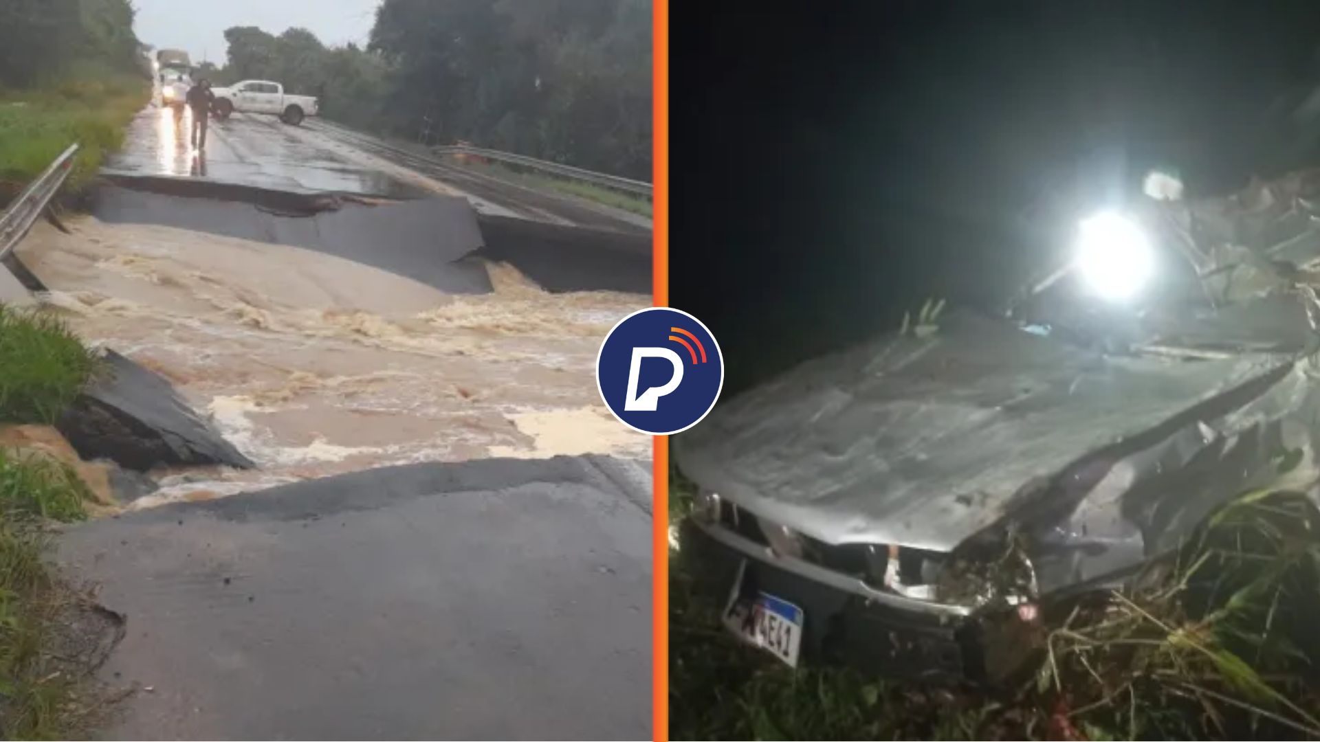 Estradas vários locais foram atingidos pelas chuvas. Foto: Divulgação/Redes Sociais.