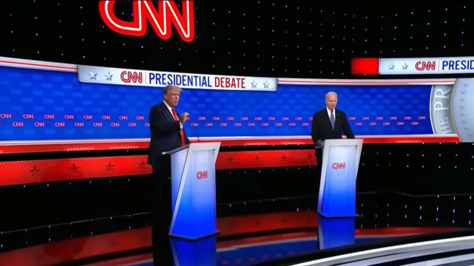 Debate entre Donald Trump e Joe Biden. Foto: Reprodução/CNN.