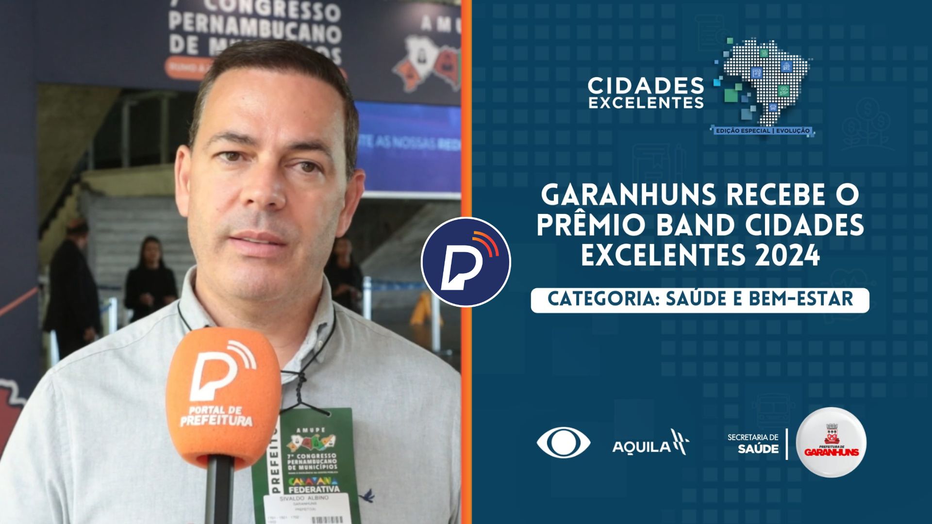 Garanhuns recebe, pela 2ª vez, prêmio 'Band Cidades Excelentes' em Saúde e Bem-estar.