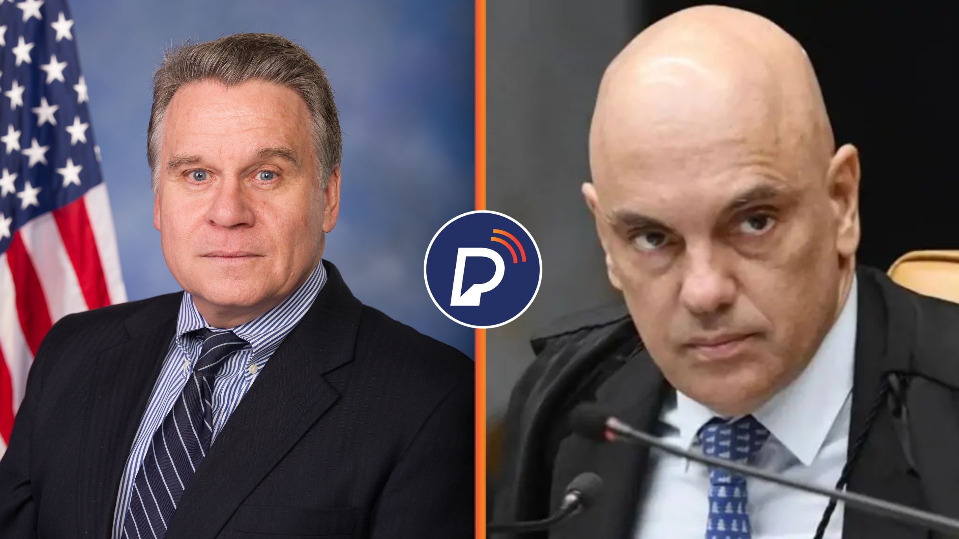 Congressista americano Chris Smith e ministro do STF, Alexandre de Moraes. Montagem: Portal de Prefeitura