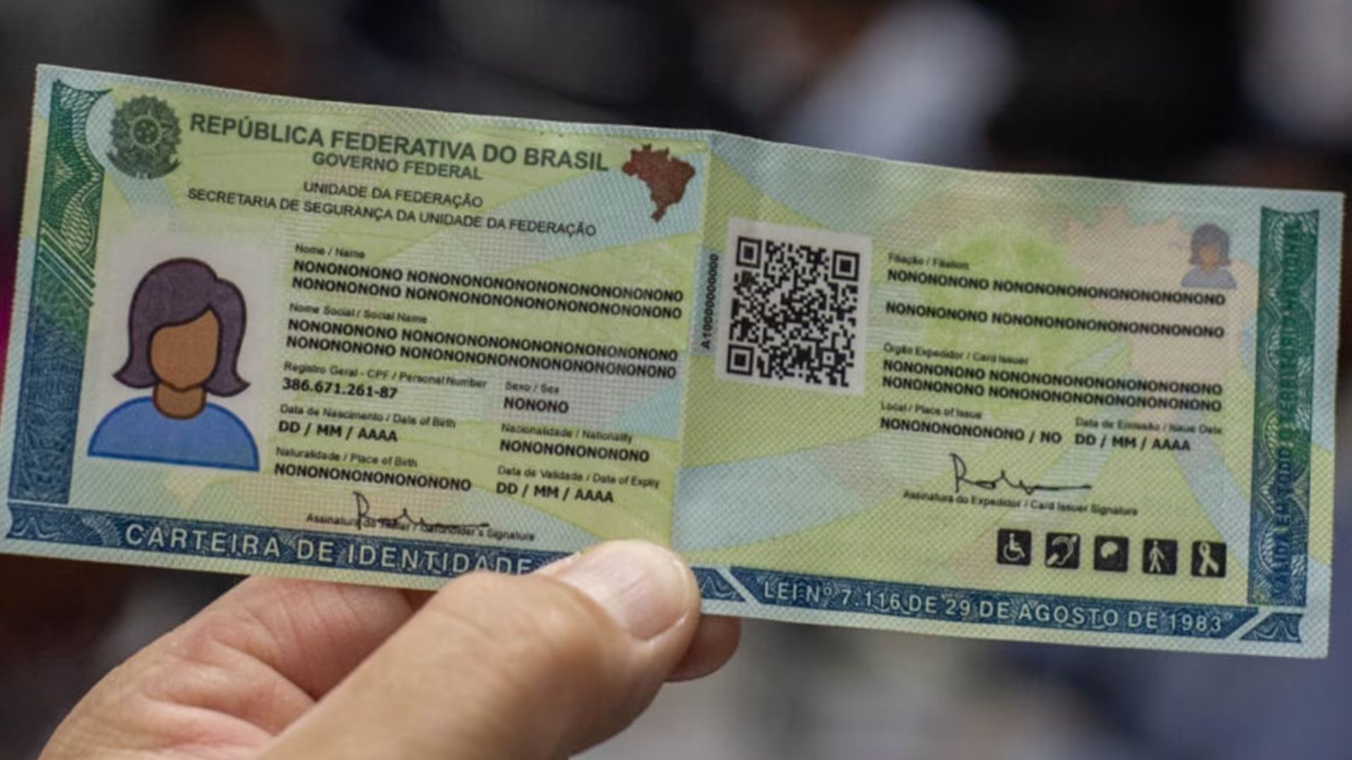 Nova Carteira de Identidade Nacional. Foto: Divulgação