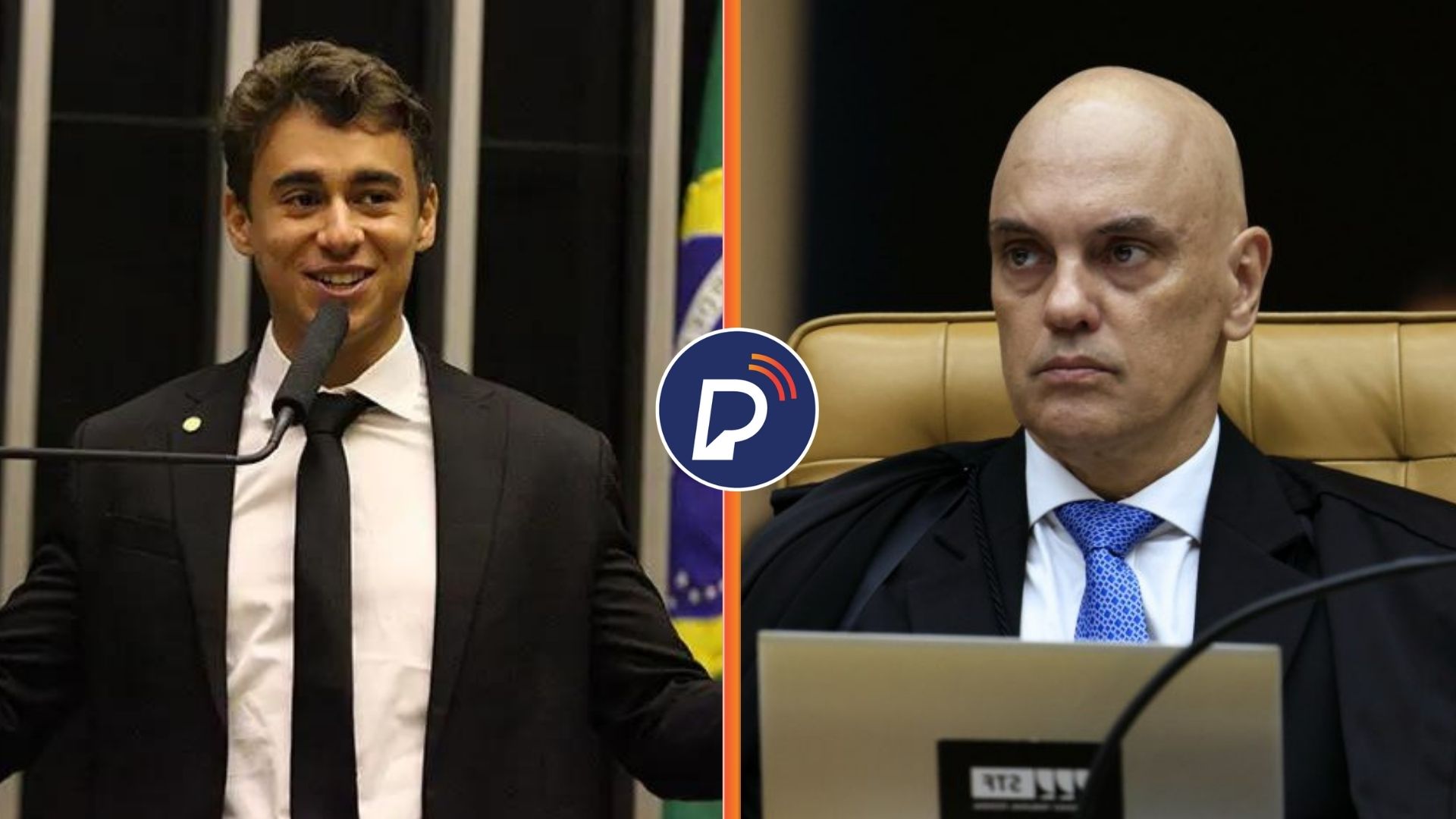 "O que tem de cabelo, tem de honra", diz Nikolas Ferreira sobre o ministro Alexandre de Moraes. Arte: Portal de Prefeitura.