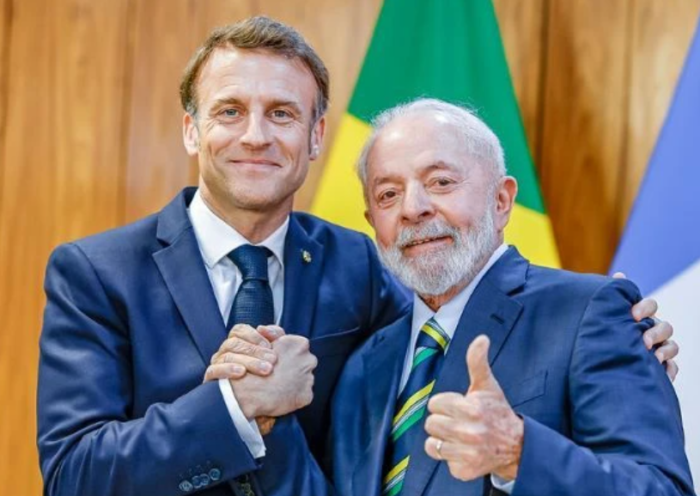 Lula e Macron. Foto: Ricardo Stuckert/PR.