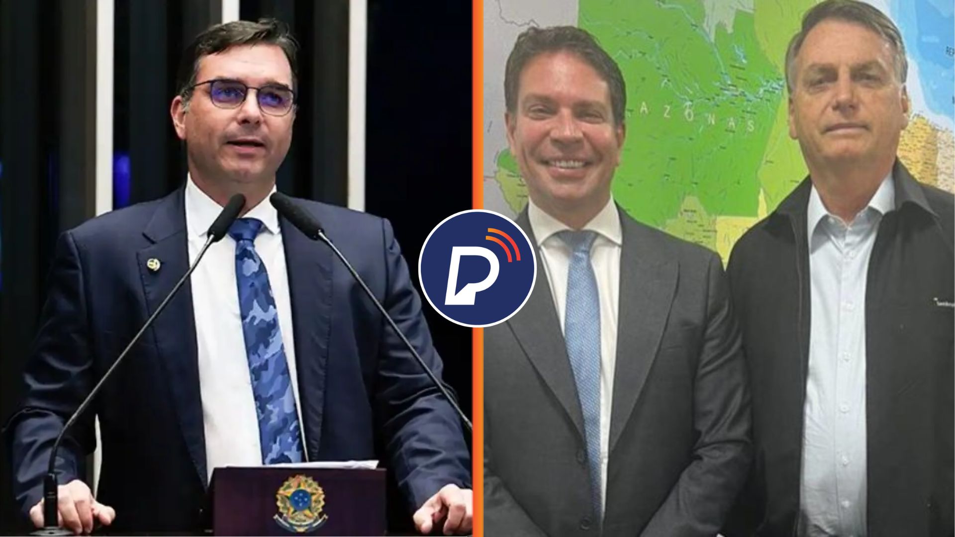 Flávio Bolsonaro, Alexandre Ramagem e Jair Bolsonaro. Foto: Divulgação