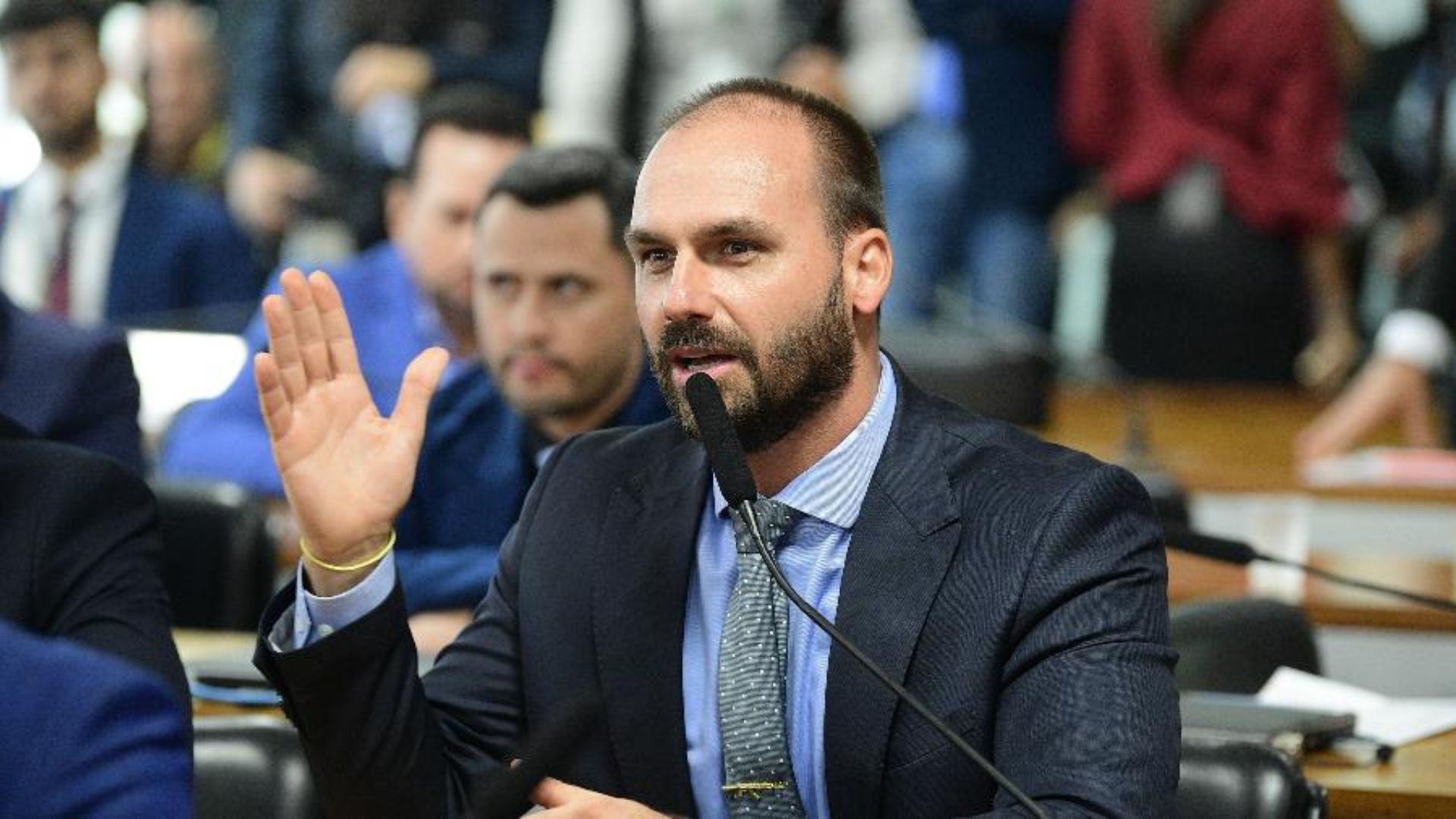 Eduardo Bolsonaro: 'a PF de Moraes tem que dar ares de corrupção até nas apostas que o ex-presidente faz em lotéricas'. Foto: Pedro França/Agência Senado