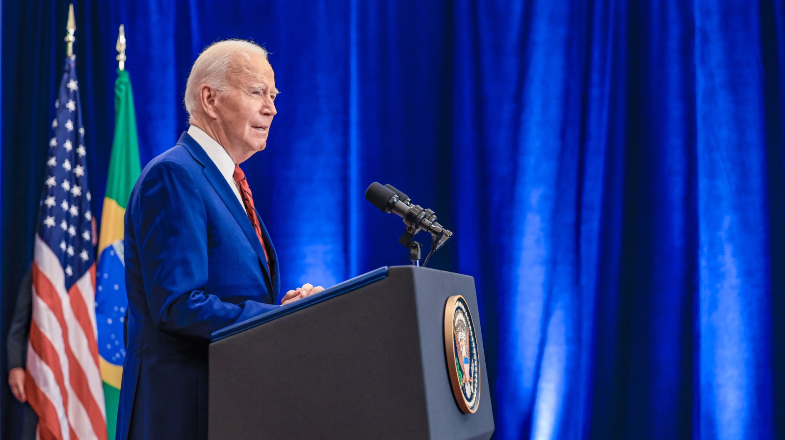 Sendo pesquisa 67% dos americanos querem que Biden desista da campanha, após seus desempenho no último debate. Foto: Ricardo Stuckert/PR presidente