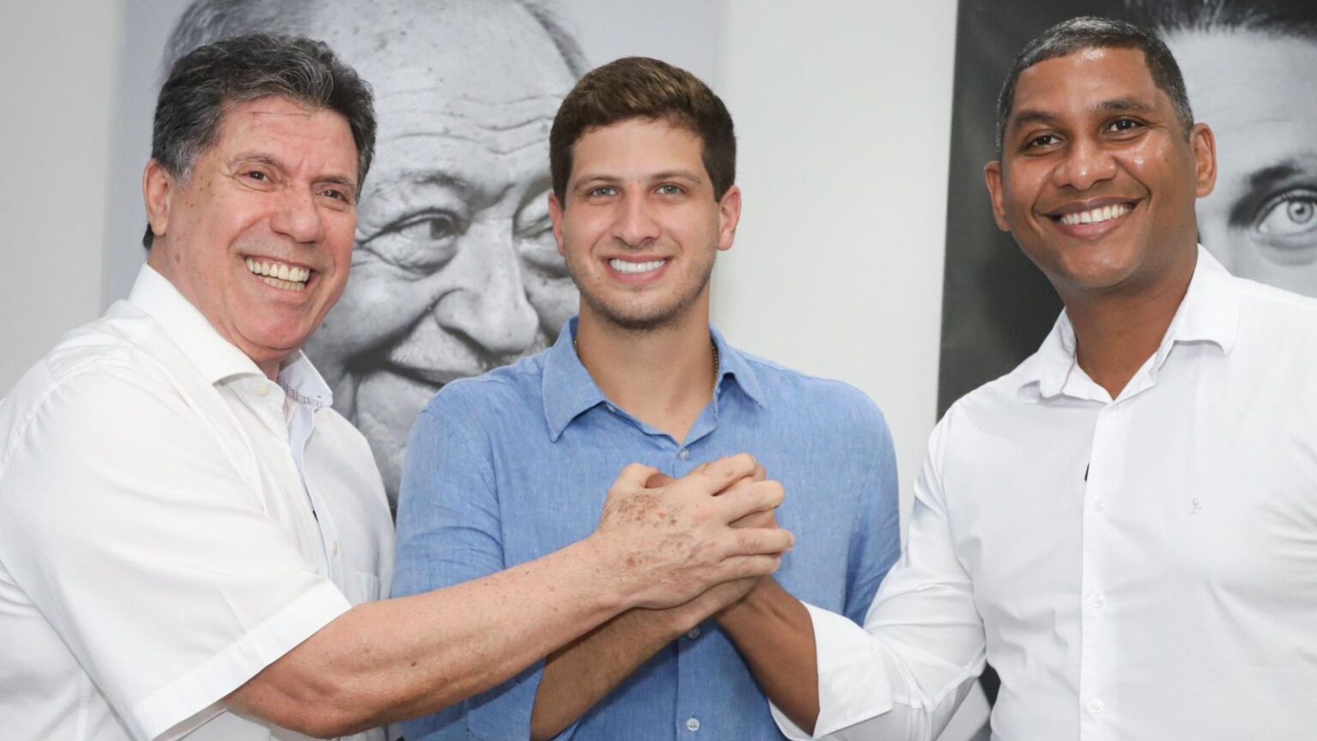 Lula Cabral, João Campos e Jamerson Batera. Foto: Divulgação PSB