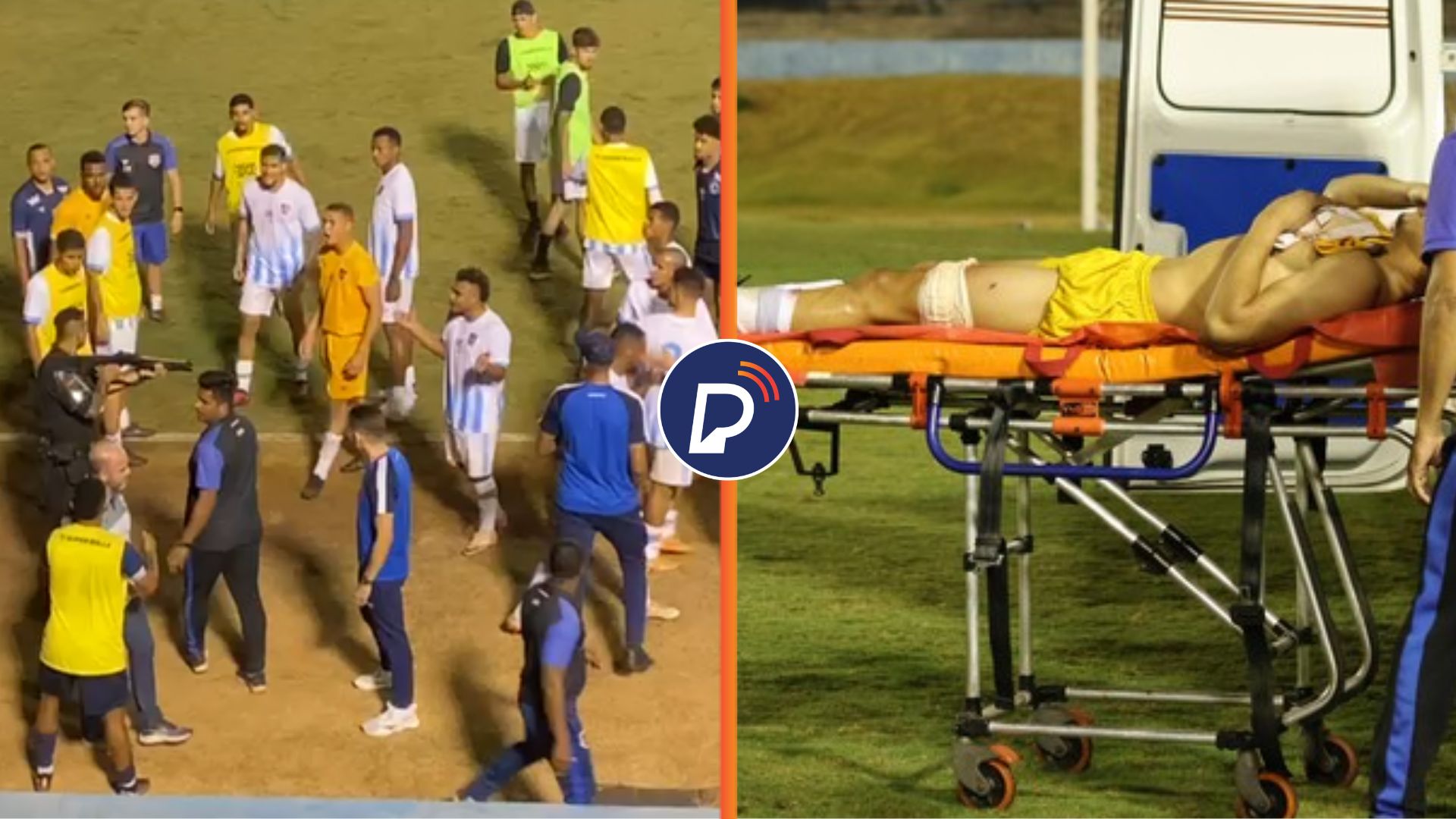 VÍDEO PM atira em goleiro do GRÊMIO Anápolis após confusão dentro de campo. Foto: Vinícius Canuto.