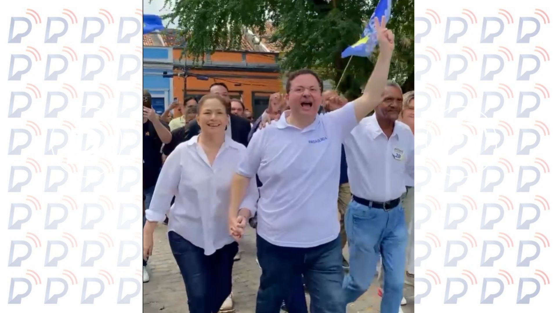 Antônio Campos chegando em convenção partidária. Foto: Reprodução/Redes Sociais